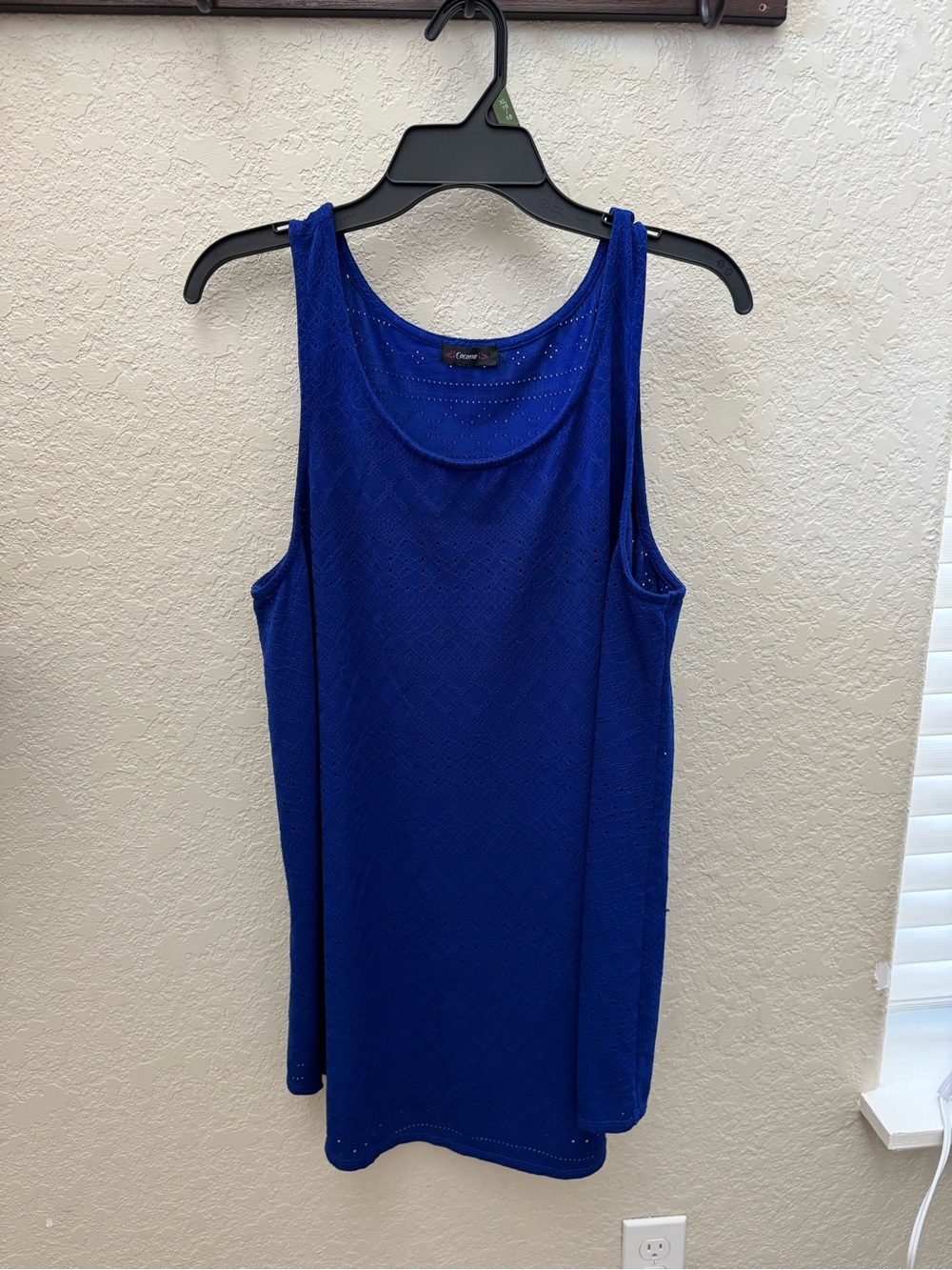 Cocomo Royal Blue Eyelet Knit Sleeveless Tank